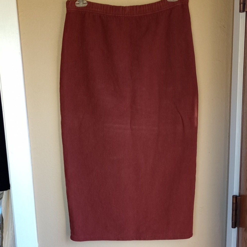 Taylor Vintage 100% American Origional Modest Long Ribbed Maxi Skirt Size L